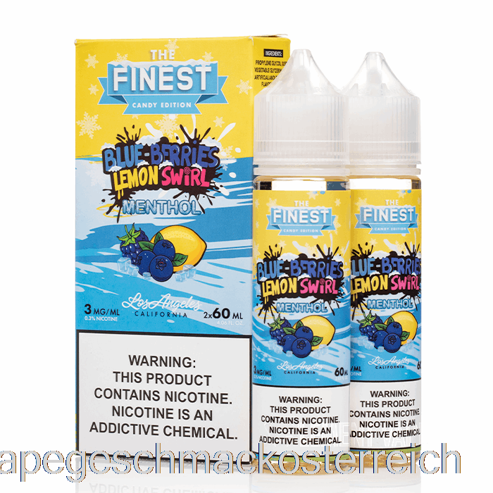 Blaubeeren, Zitronenstrudel, Menthol – Die Feinste Bonbon-Edition – 120 Ml, 0 Mg Vape-Geschmack